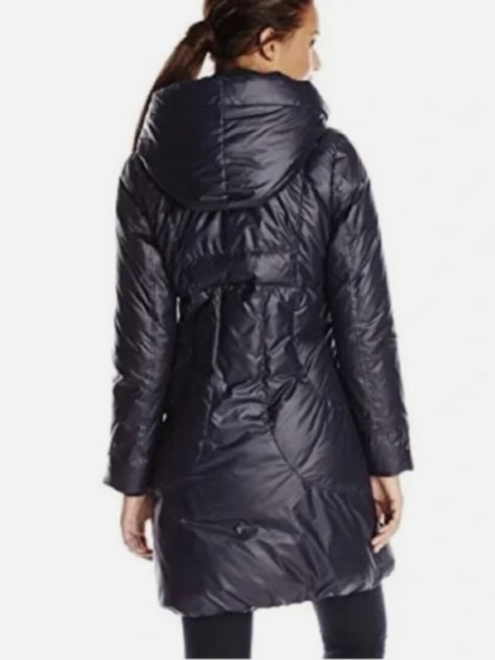 Tahari Down Filled Long Winter Puffer Coat with Large Hood
